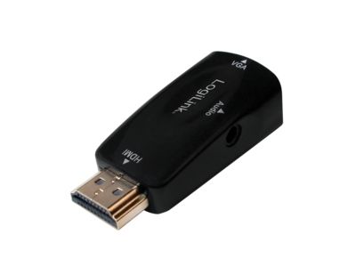 LogiLink CV0107 HDMI till VGA-adapter 1080p, 3,5 mm ljuduttag, svart
