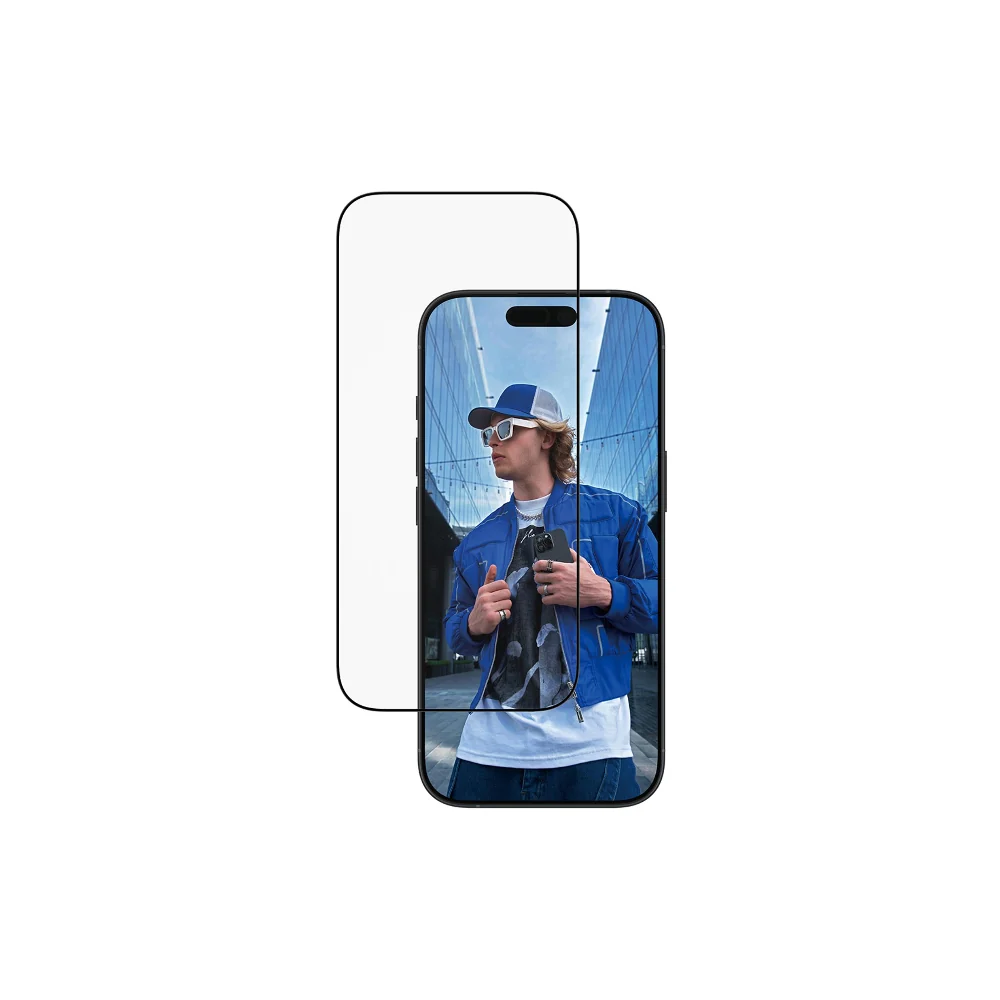 PanzerGlass iPhone 17/16 Pro skärmskydd Ultra-Wide Fit med applikator, svart