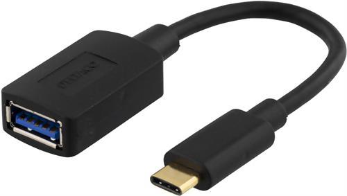 DELTACO USB 3.1 Adapter C ha till USB A ho Svart