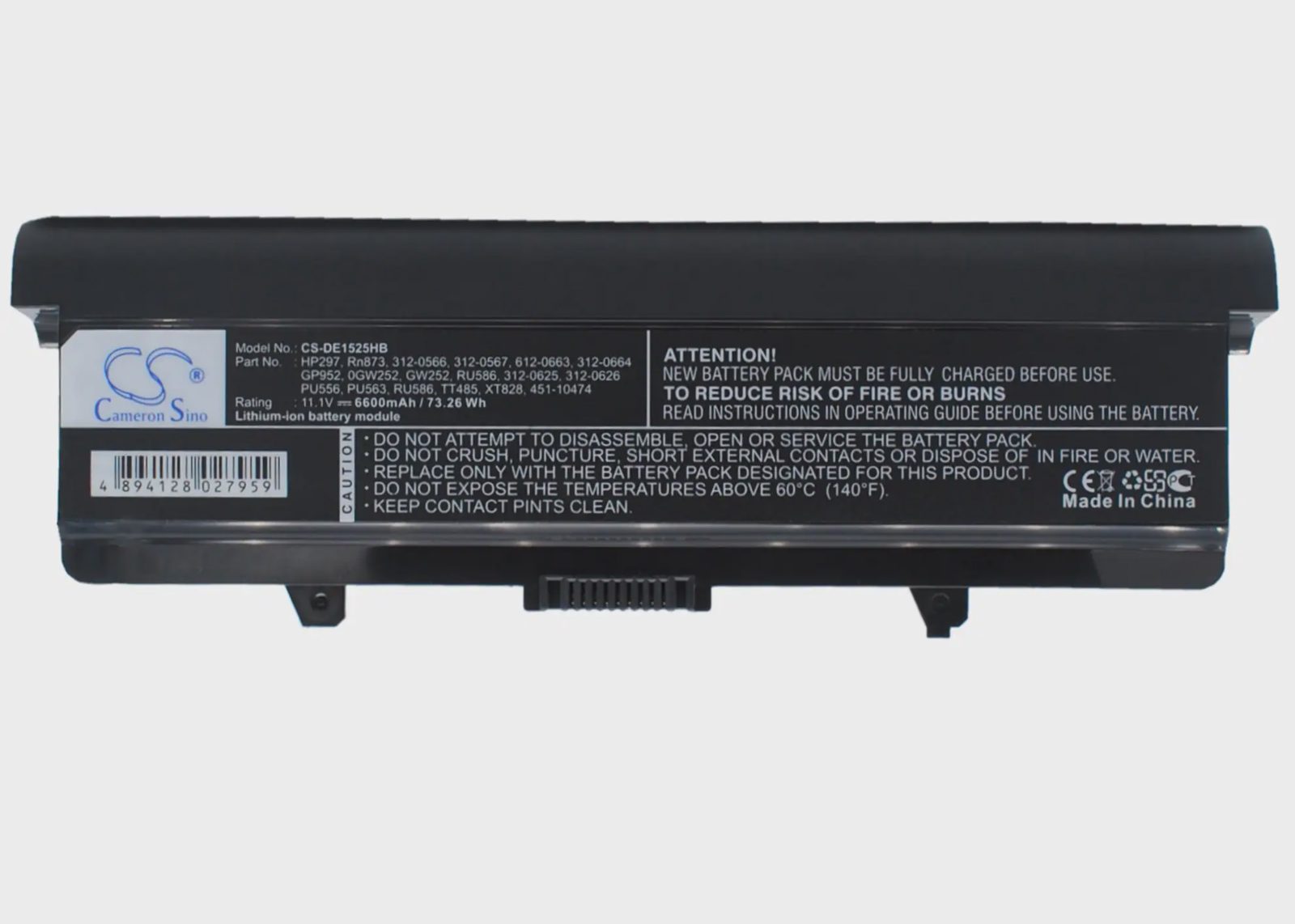 Batteri till Notebook, Bärbar dator för DELL Inspiron 1525, Inspiron 1526 m.fl.