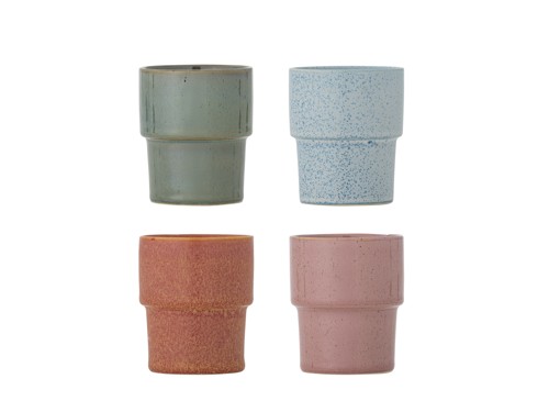 Bloomingville – Ewan kopp – rosa – set om 4 – stengods, bild 2