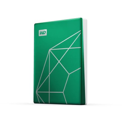 2 TB WD My Passport Ultra 20th Emerelad Anniversary Edition, 2.5", USB-C 3.2 Gen1, inkl. adapter till USB-A - Smaragdgrön