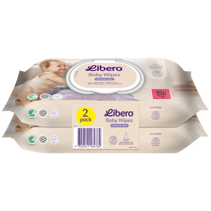 Libero Våtservetter Duopack 2 x 64 st