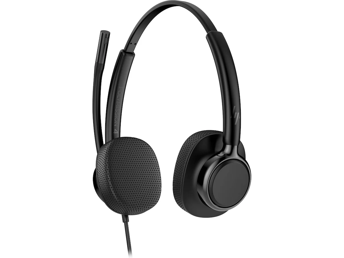 HP Poly Mission 425 Stereo kabelanslutet headset, svart, bild 4