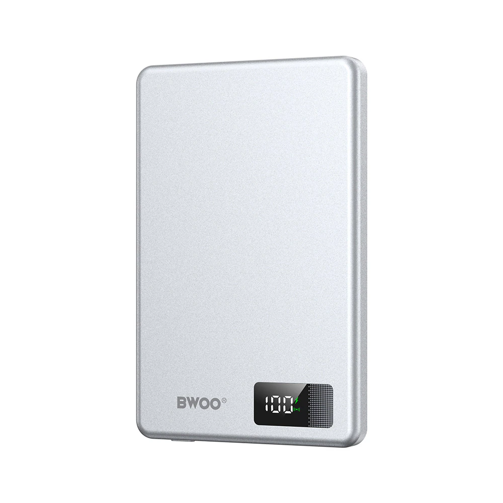 BWOO powerbank 5000 mAh med trådlös laddning och PD 20W