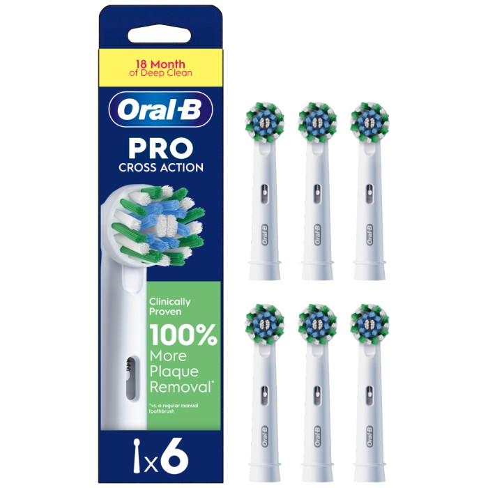 Oral-B Cross Action tandborsthuvuden 6-pack