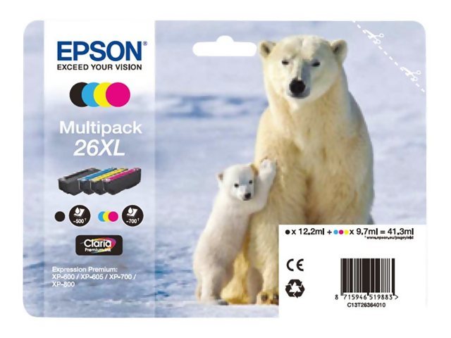 Epson Bläckpatroner Claria Premium 26XL Cyan Magenta Gul Svart