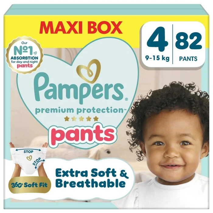Pampers Premium Protection byxblöjor storlek 4, 82 blöjor,9kg-15kg