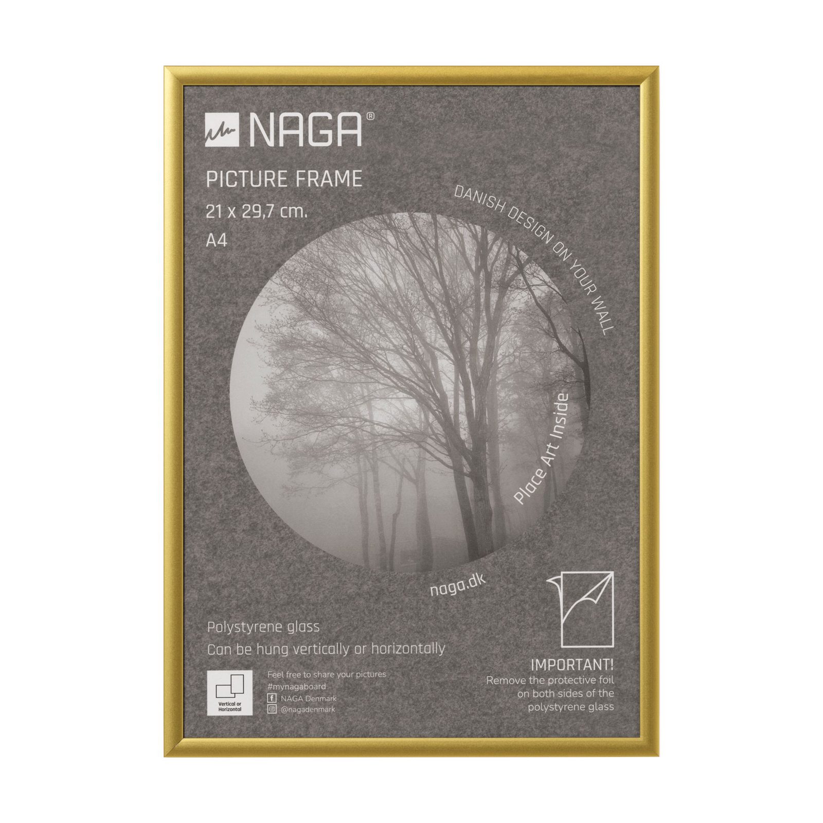 Fotoram matt guld 21 x 29,7 cm Matt guld 220x16x307mm (1st)