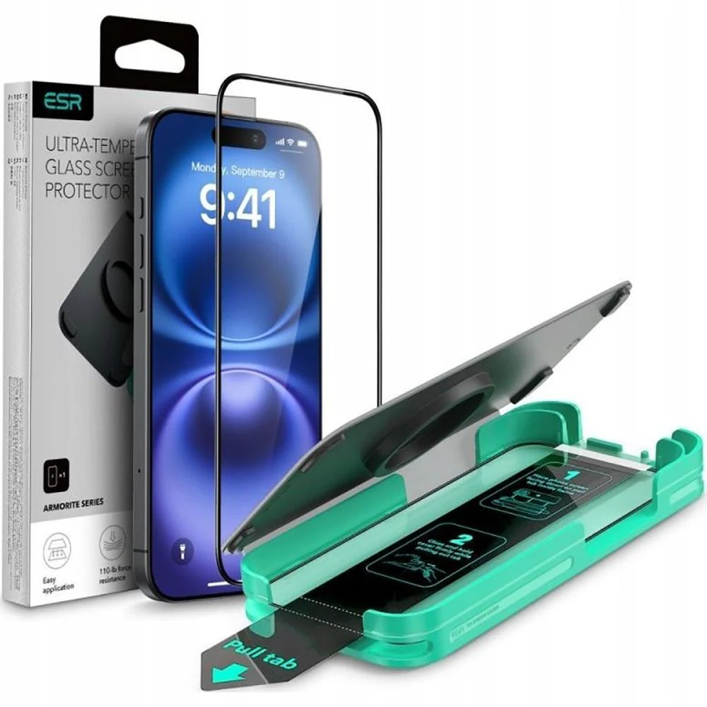 ESR Armorite härdat glas med applikator för iPhone 16 Pro