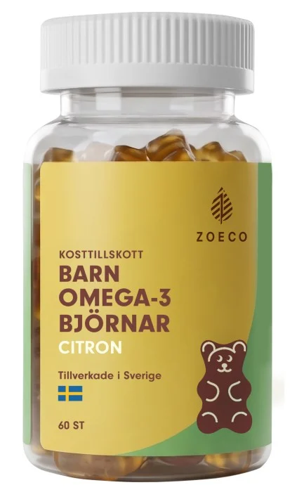 Zoeco Omega-3-björnar Citron 60 tuggtabletter
