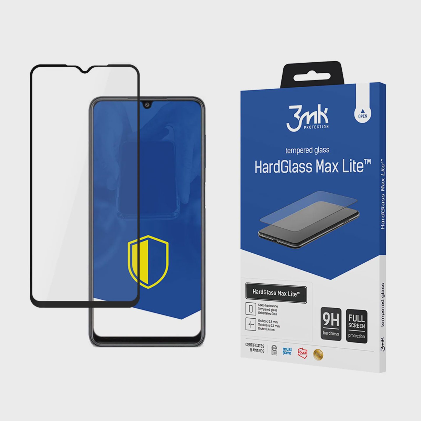 9H 3mk HardGlass Max Lite™-skärmskydd för Samsung Galaxy M22