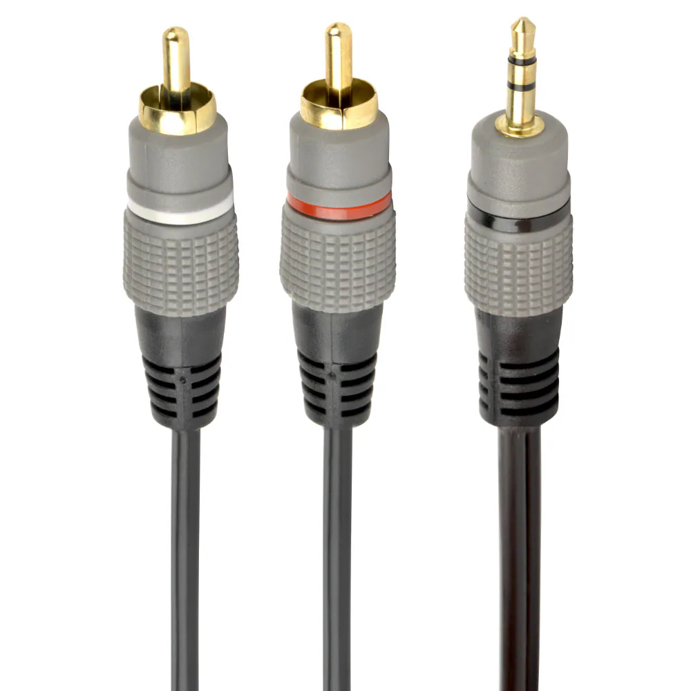 Gembird CCA-352-1.5M, 3.5mm, Hanstik, 2 x RCA, Hanstik, 1,5 m, Svart