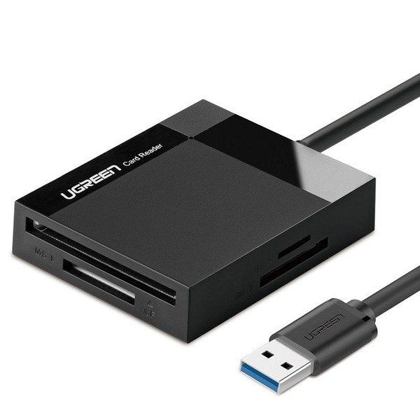 Kortläsare UGREEN CR125 4-i-1 USB 3.0 0,5 m (svart)