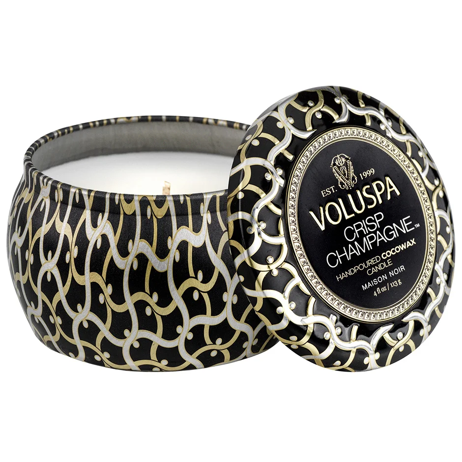 Voluspa Crisp Champagne Mini Tin Candle 25h