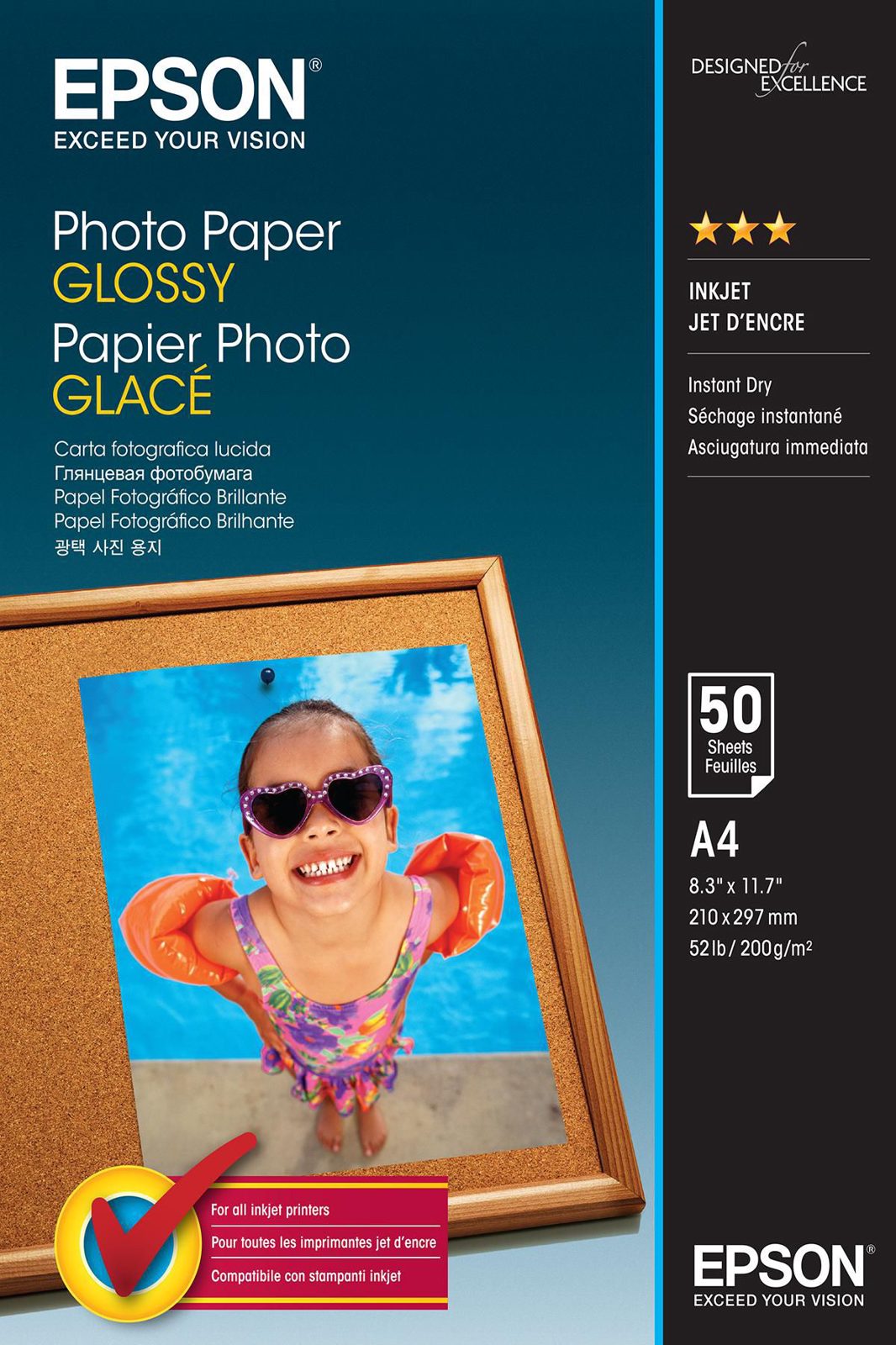 Epson Photo Paper Glossy A4, 200g/m2, 50 ark, bild 3