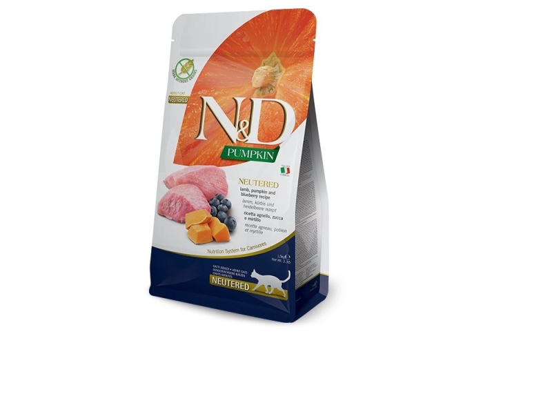 Farmina N&D Pumpkin Cat Lamb & Blueberry steriliserad vuxen 1,5 kg