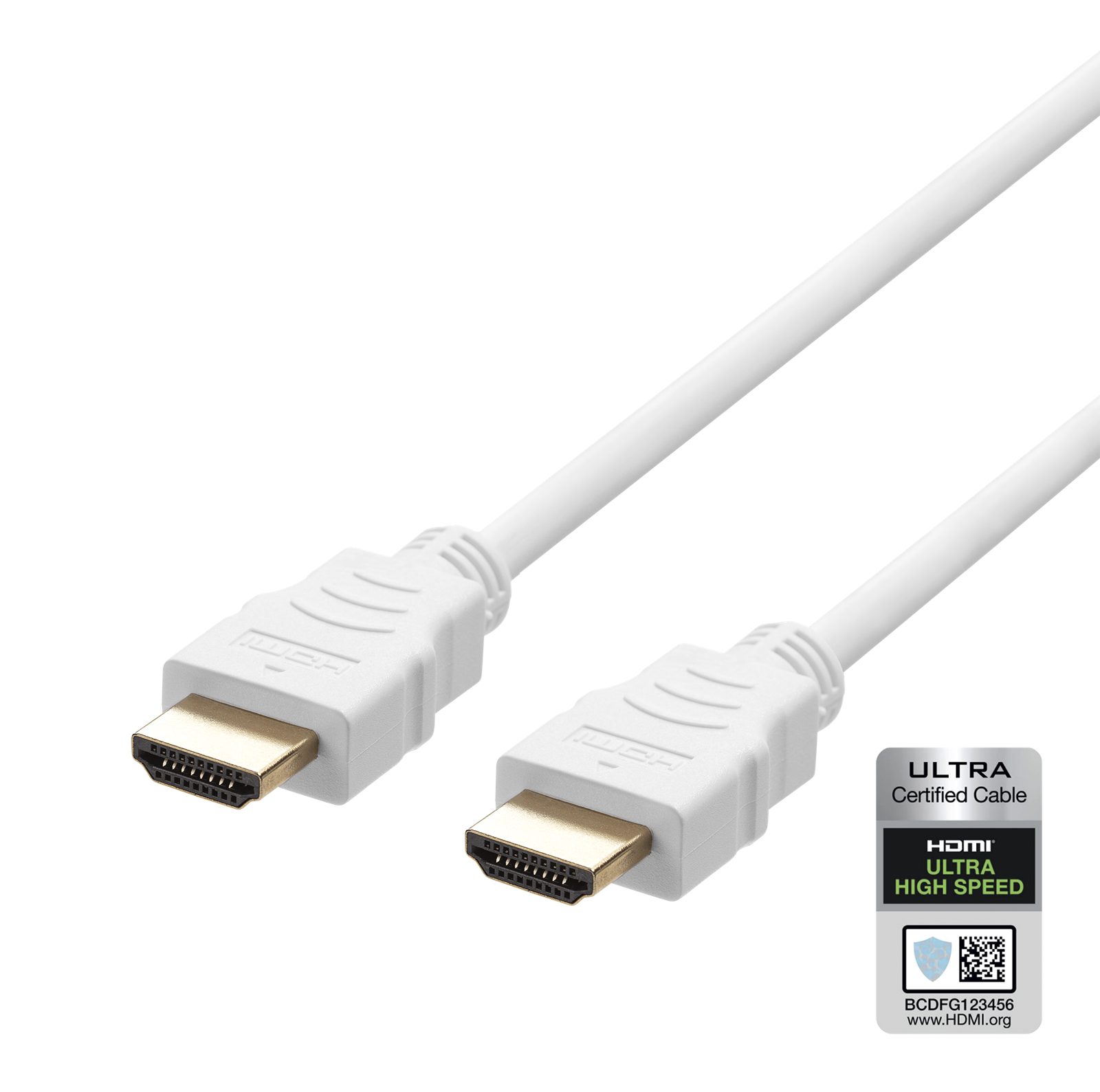 Deltaco Ultra High Speed HDMI-kabel 2.1 - Vit - 2m, bild 4