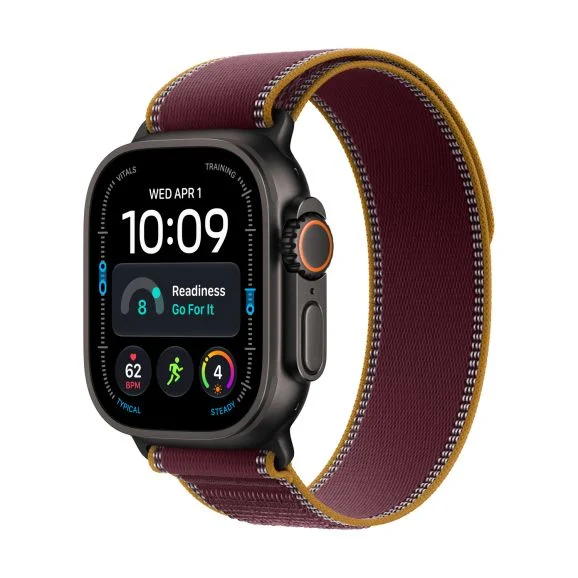 Apple Watch Ultra 4 GPS + Cellular 49 mm svart titan, bourgogne Terrängloop - M/L, bild 5