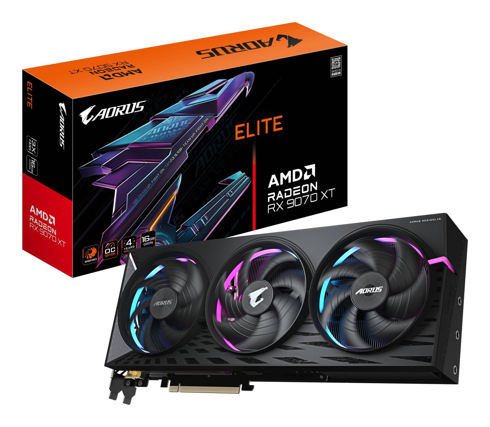 Gigabyte Radeon RX 9070 XT AORUS ELITE 16G grafikkort, bild 5