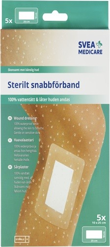 Svea Medicare Snabbförband vattentätt 10 x 25 cm, 5 st