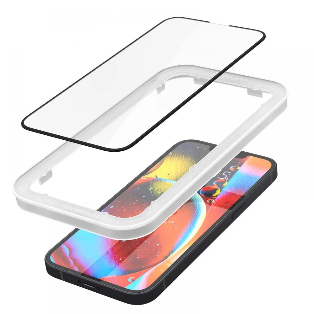 Spigen ALM Glass FC härdat glas för iPhone 13 / 13 Pro / 14 - Svart, bild 3