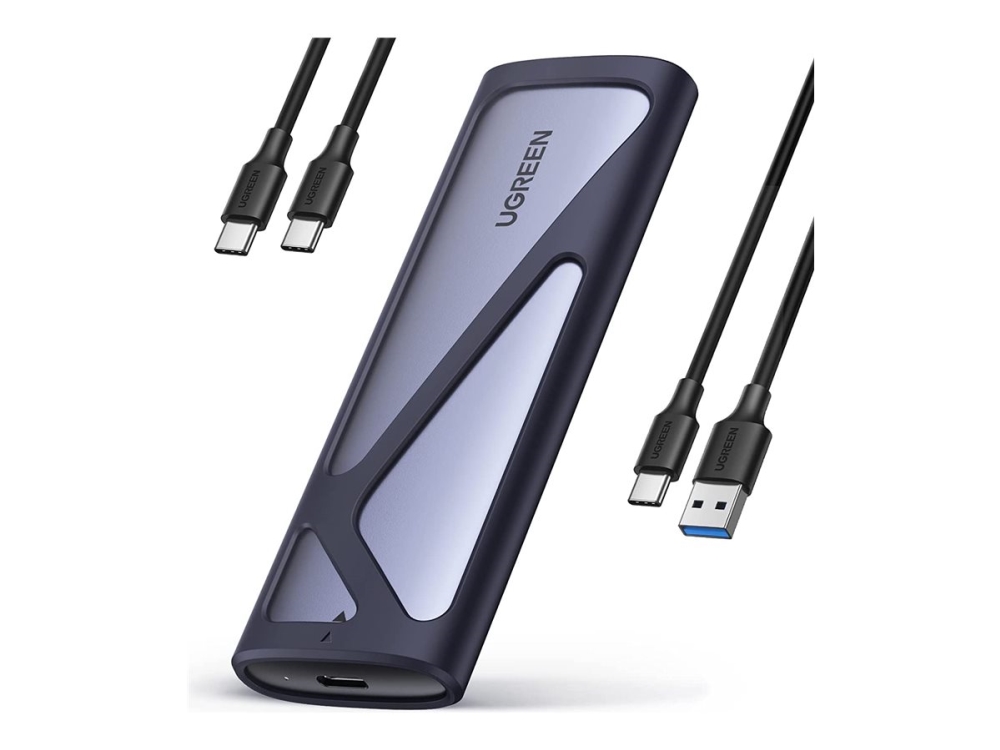 UGREEN CM400 M.2 SSD-kapsling, NVMe, SATA, 10 Gbps, USB-C (grå)