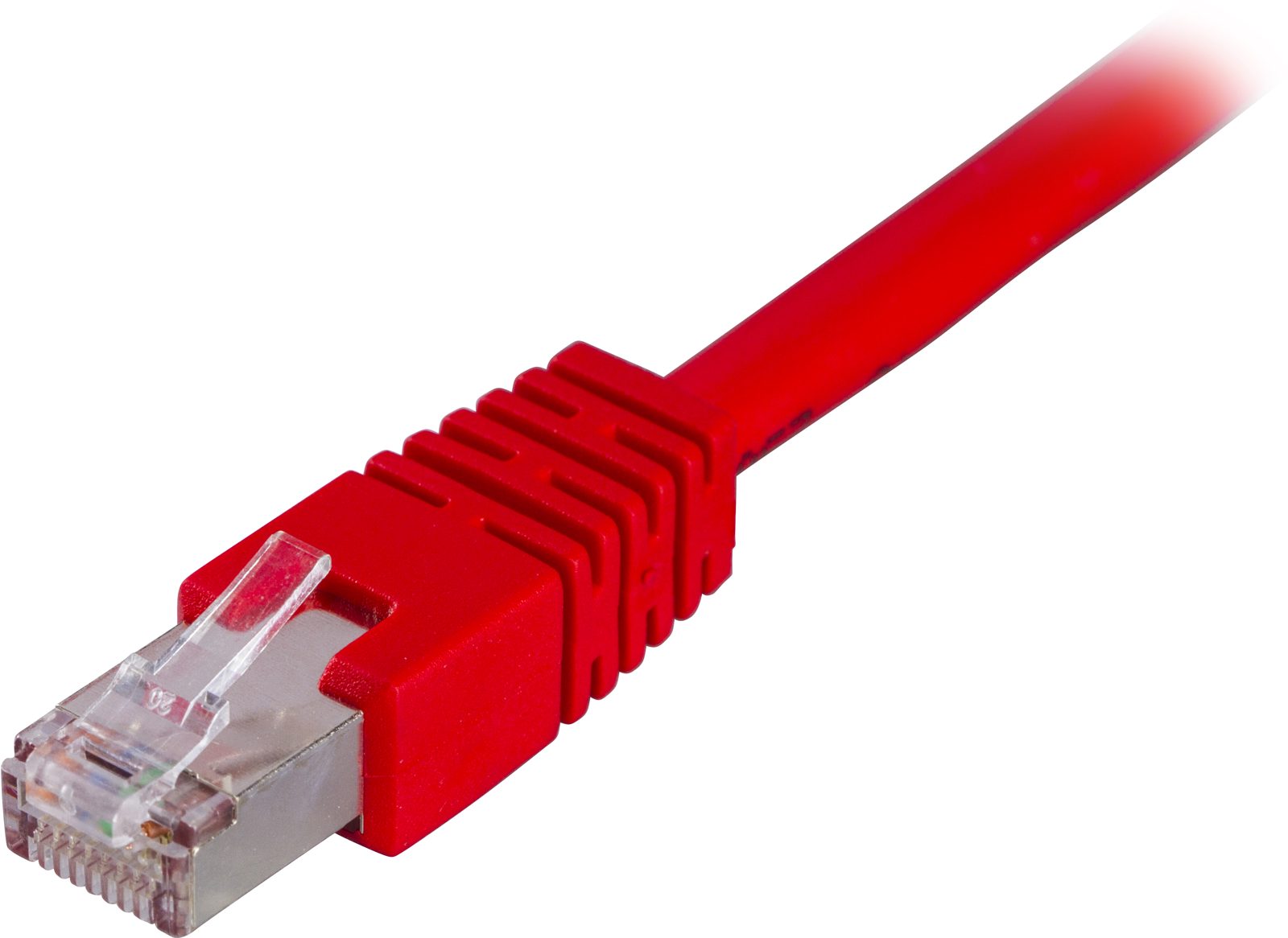 Nätverkskabel skärmad F/UTP Cat.6, RJ45, LSZH, 0,3 meter - Röd, bild 3