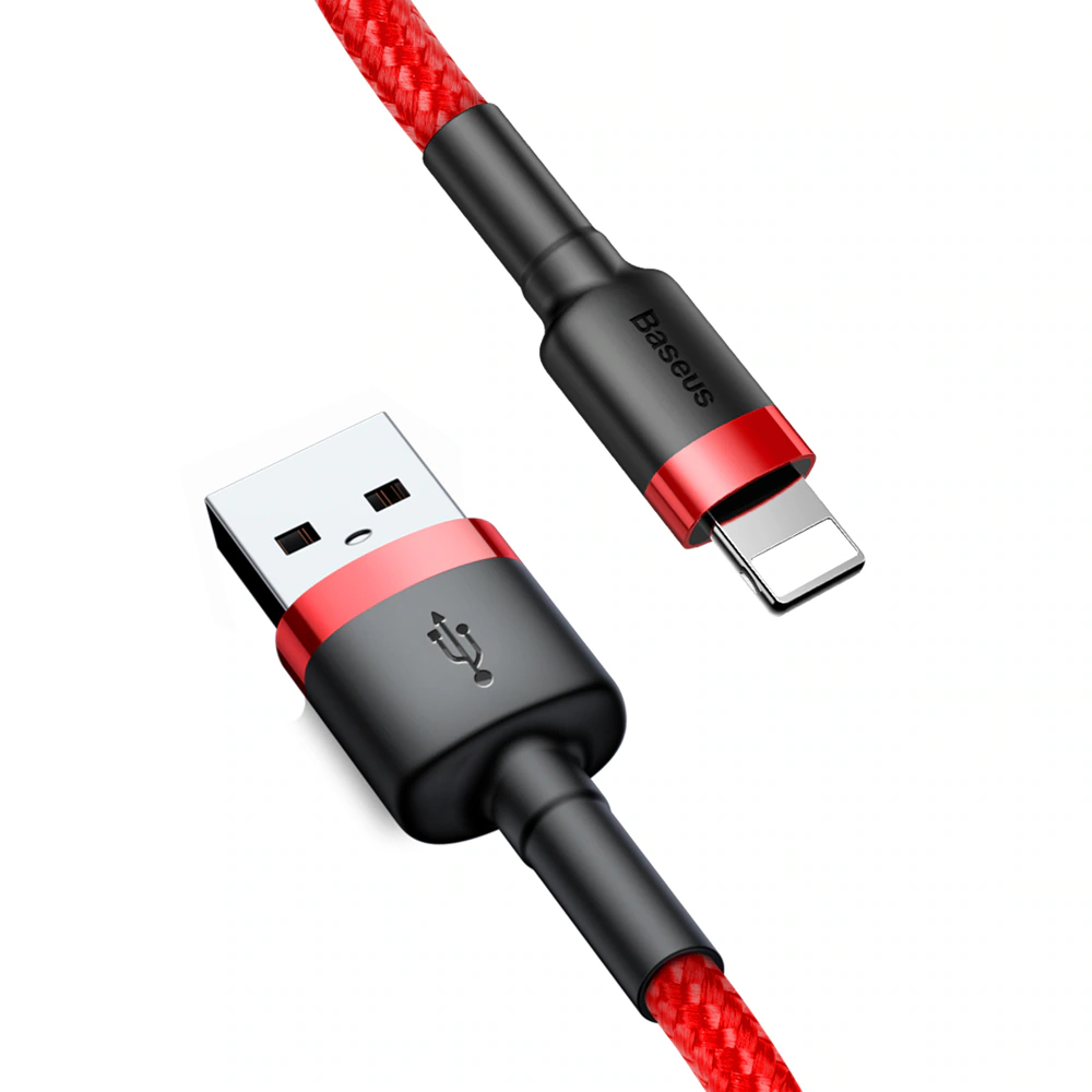 SiGN Kevlar USB-kabel med Lightning 2.1A, 2m - Grå/Röd, bild 5