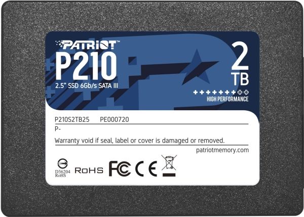 Patriot P210 - SSD - 2 TB - inbyggd - 2.5 - SATA 6Gb/s