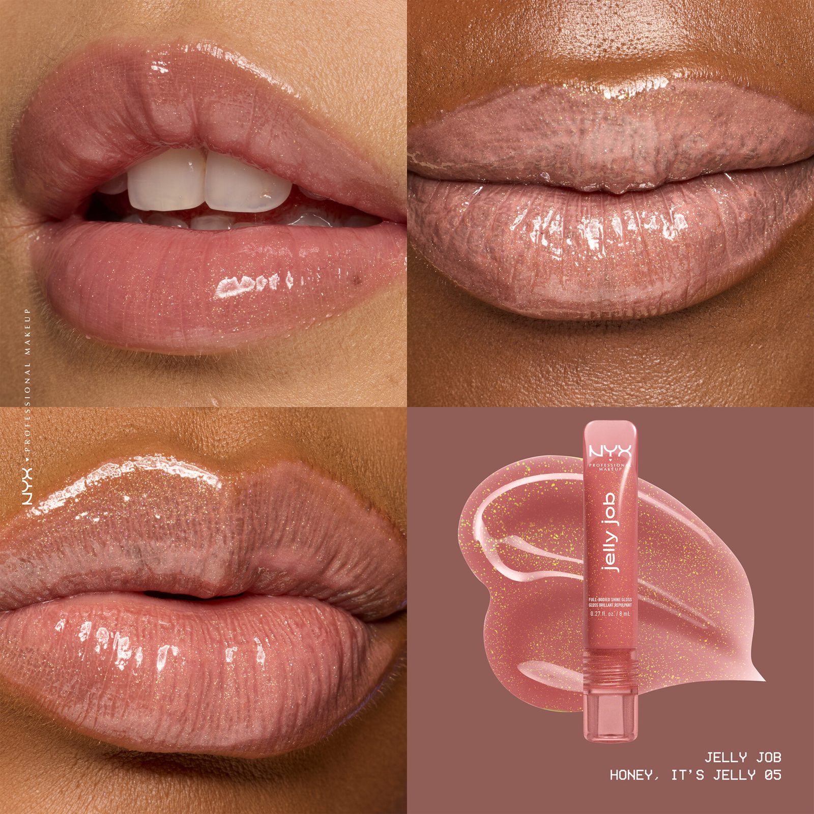 NYX PROFESSIONAL MAKEUP Jelly Job Lip gloss 05 Honey It's Jelly, bild 3