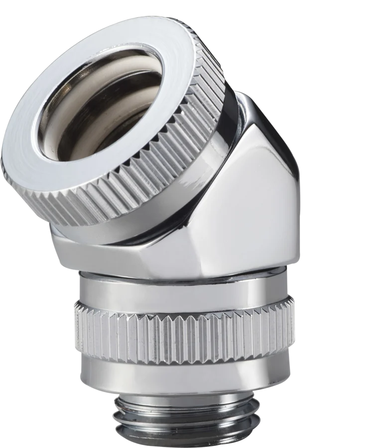 Phanteks 16mm Hard Tube Rotary Fitting 45° G1/4 -Krom