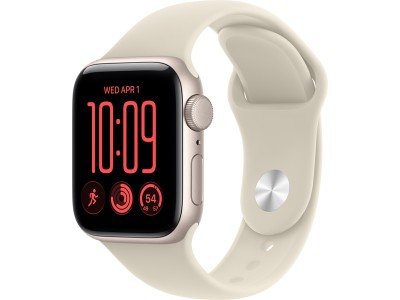 Apple Watch SE 3 GPS 40 mm stjärnglans aluminium, sand Sportband - M/L