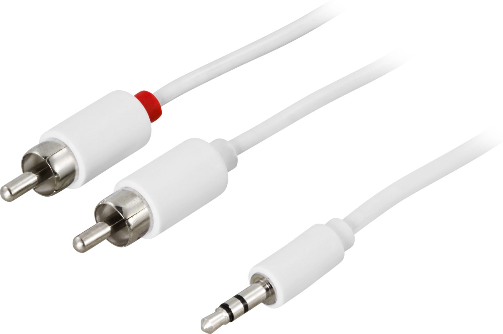 Ljudkabel 3,5 mm stereo till 2xRCA, 2 meter - Vit, bild 4