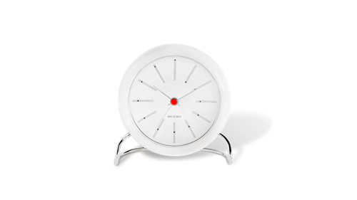 Arne Jacobsen – Bankers Bordsklocka – Ø11 cm – Vit, bild 3