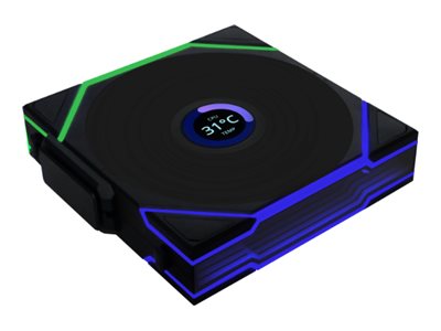 Lian Li UNI TL trådlös LCD 120mm PC-fläkt (3-pack, svart)