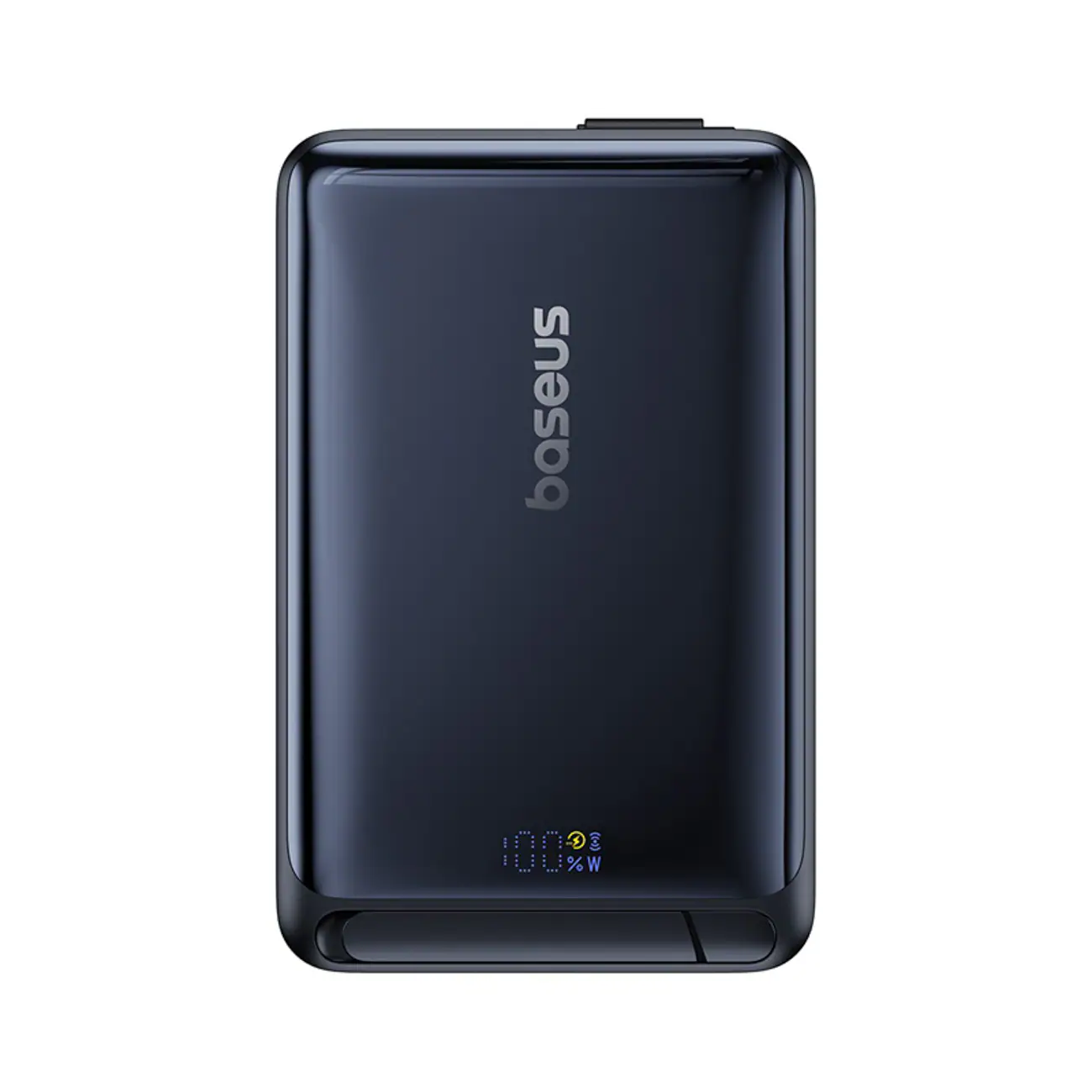 Baseus Nomos 10 000 mAh 30 W Qi2-powerbank med MagSafe-stativ och inbyggd USB-C-kabel – svart, bild 2