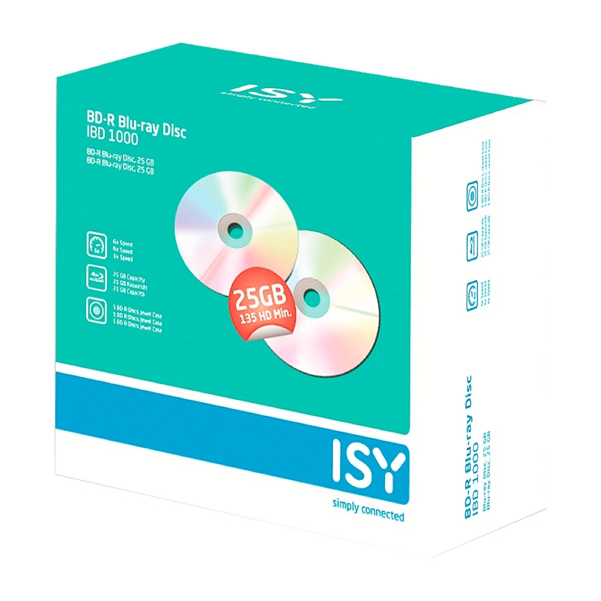 ISY Ibd 1000, blueray 5St Jewel case