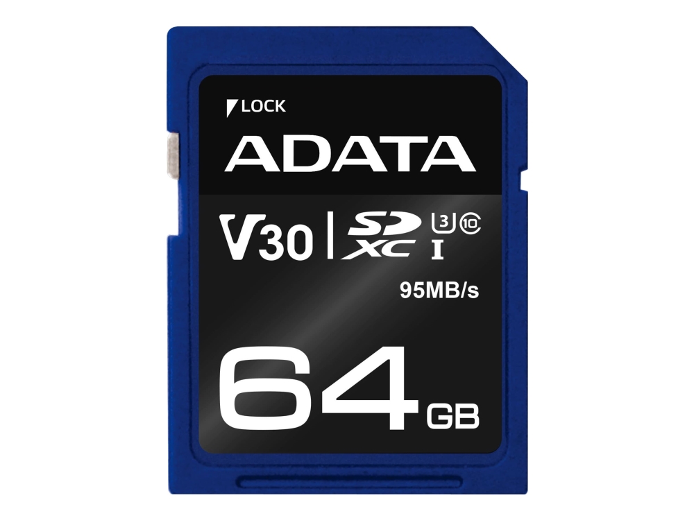 ADATA Premier Pro SDXC-minneskort 64 GB UHS-I U3 V30 ASDX64GUI3V30S-R