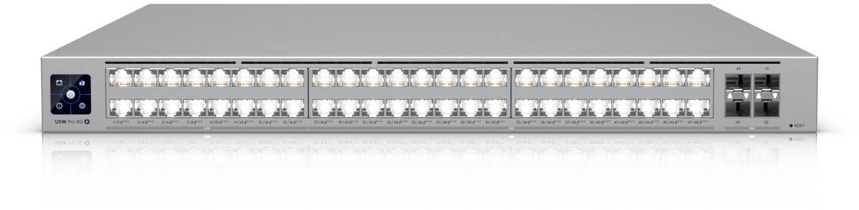 Ubiquiti UniFi USW Pro XG 48 PoE, 16x2.5GbE PoE+++, 32x10GbE PoE+++, 4x25GbE SFP+, Layer3, 1080W, Etherlighting, bild 2