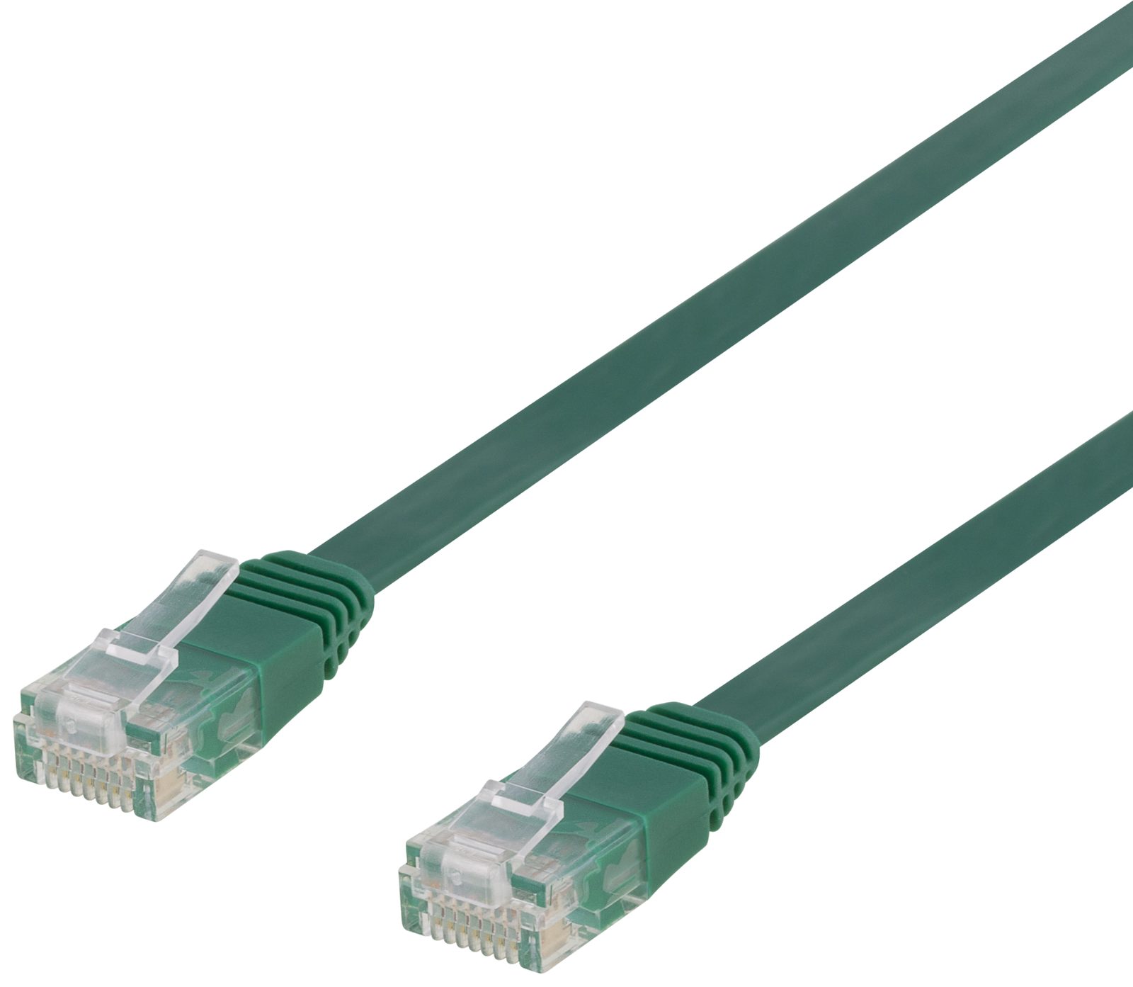 Nätverkskabel oskärmad Cat.6, RJ45, flat, 10 meter - Grön, bild 3