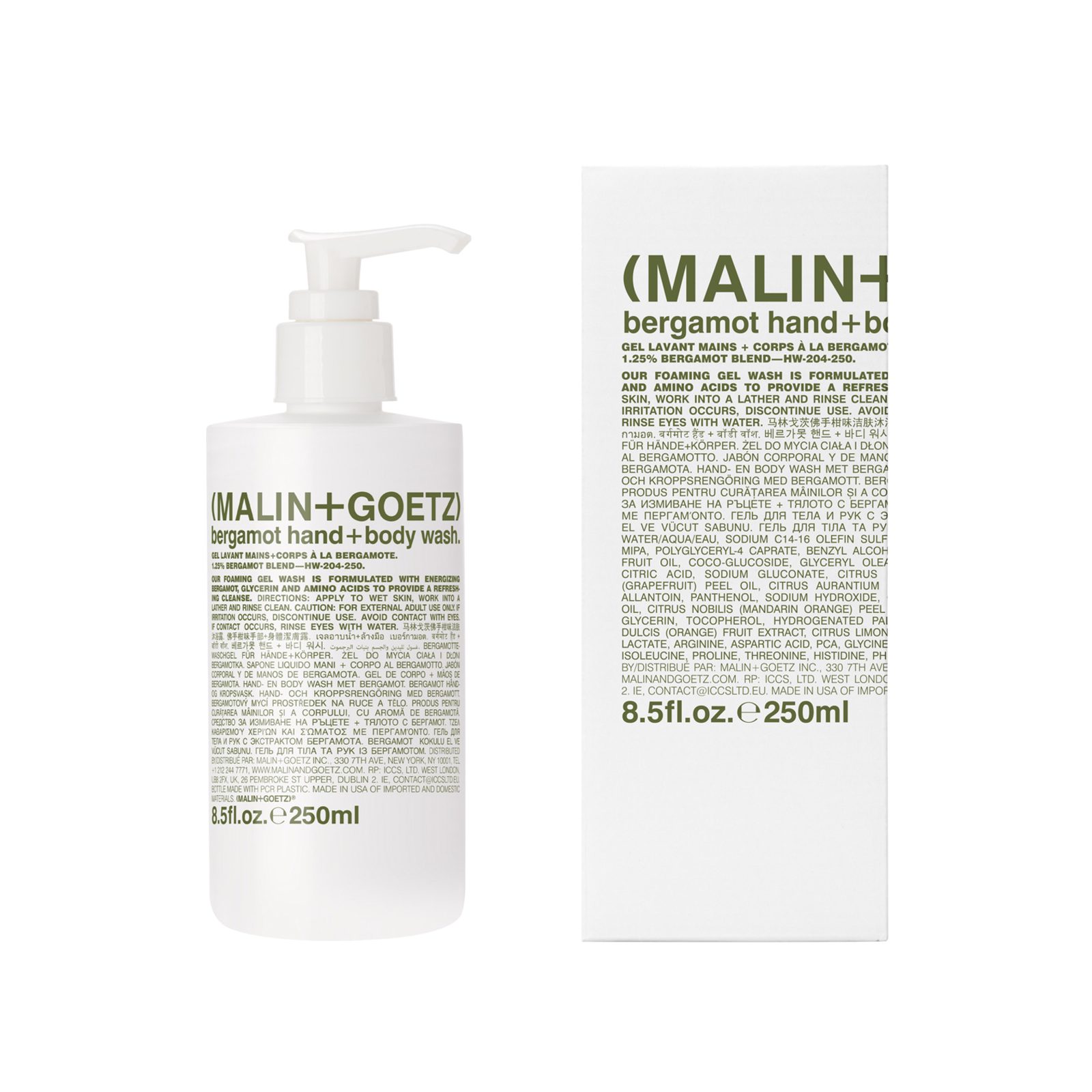 Malin+Goetz Bergamot Hand + Body Wash 250 ml