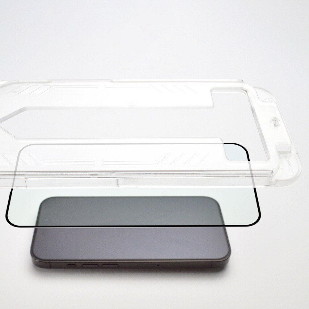 9H härdat glas med monteringsram för iPhone 15 Plus Wozinsky Premium Glass - svart, bild 3