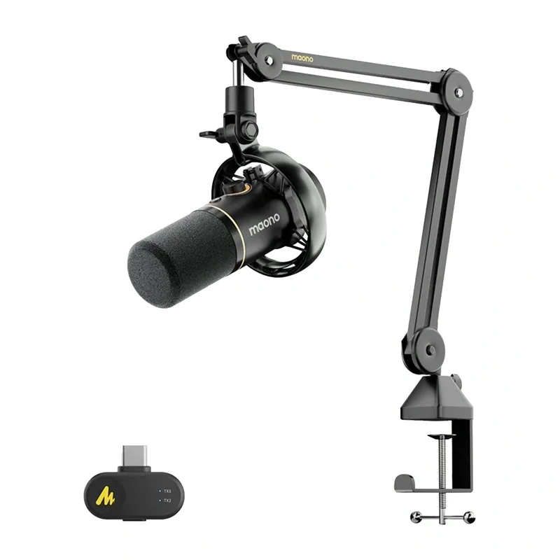Maono PD200WS - Trådlös Mikrofon med Mikrofonarm - Svart