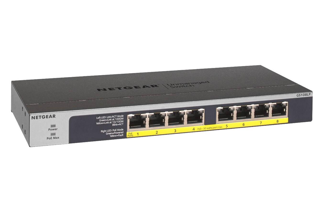 Netgear GS108LP 8-Port Gbit PoE/PoE+ Switch, bild 3