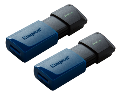 64 GB Kingston DataTraveler Exodia M, USB 3.2, Svart/Blå, 2-pack, bild 4