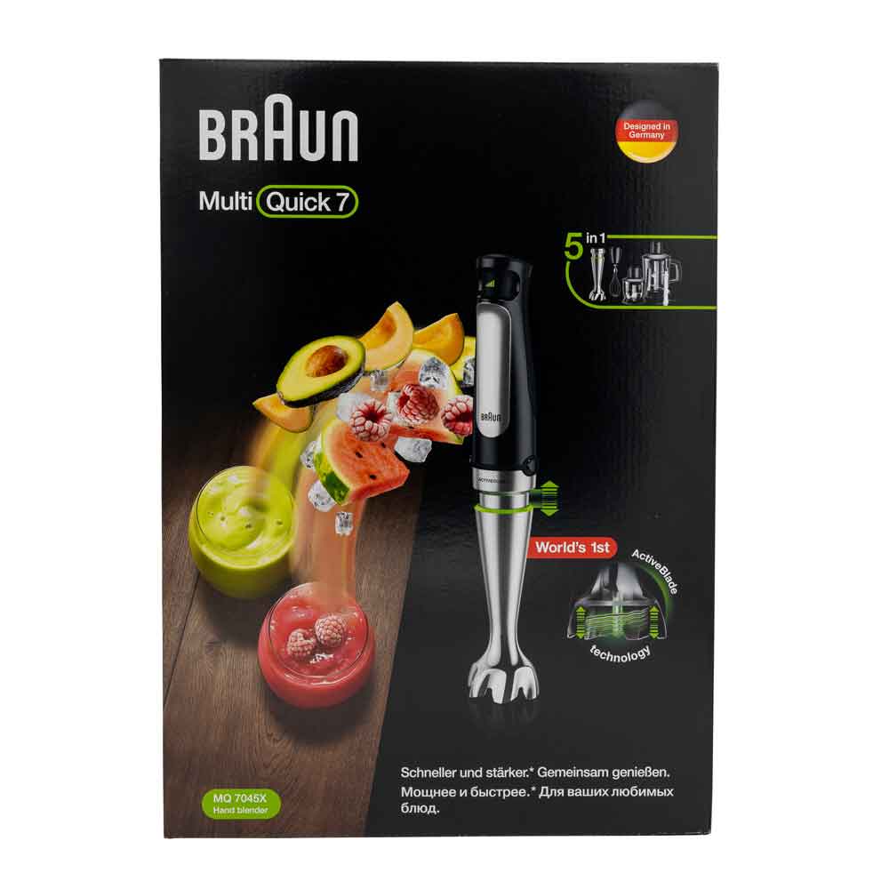 Braun MQ 7045X stavmixer 1000 W MultiQuick 7 1,25 L svart/rostfritt stål
