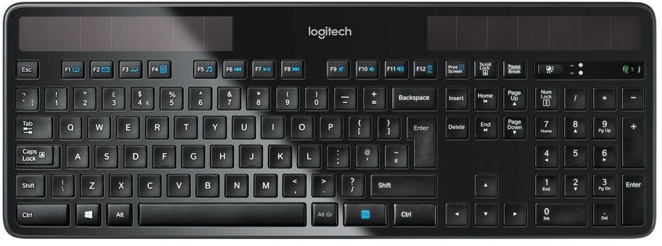 Logitech Wireless Solar Keyboard K750, tysk layout, Unifying mottagare, bild 2
