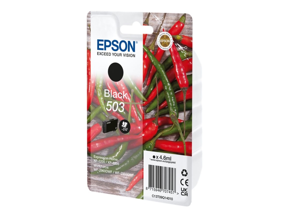 Epson 503 - 4.6 ml - svart - original - blister - bläckpatron - för EPL 5200 RIP Station 5200 WorkForce WF-2960
