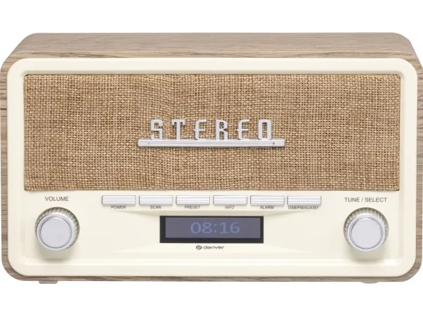 Denver DAB-18LW DAB/FM-radio 4 W RMS, ljust trä